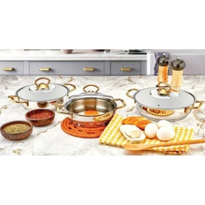 6 Parça Sahan Seti Boğaziçi Sade Gold KOD:696