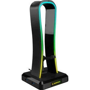 RM-H77 X-Base Kulaklık Için Stand Rgb Işıklı 4xusb Port Kulaklık Stand Touch Button