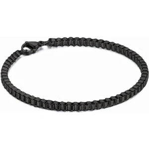 The Collection Küp Model Spor Siyah Çelik Bileklik Zincir