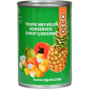 Tropik Meyveler Konservesi Ananas Papaya Mango 425 gr Pratik ve Lezzetli