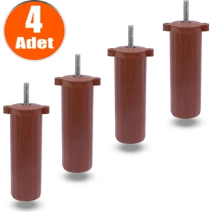 Ayarlanabilir Mobilya Kanepe Baza Koltuk Destek Yükseltme Ayağı M8 Civatalı Kahve Ayak 14 Cm 4 Adet