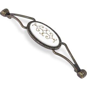 BADEM10 Seçil Çekmece Dolap Kapak Kulpu Kulbu Antik Sarı Metal Kulp 128 mm