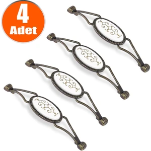BADEM10 Seçil Çekmece Dolap Kapak Kulpu Kulbu Antik Metal Kulp 128 mm (4 Adet)