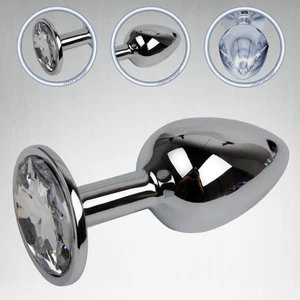 Diamond Özel Seri Metal Beyaz Taşlı Anal Plug ve Anal Tıkaç