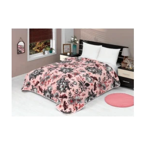 Lacasa Lüks Vizon Tek Kişilik 1095 Pudra Battaniye 160X220 &hem Battaniye & Hem Yatak Örtüsü&