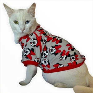 Mickey Red Ince Kedi Ceketi Kedi Kıyafeti Kedi Elbisesi Kedi Modası
