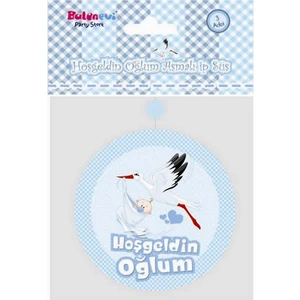Hoşgeldin Oğlum Yazılı Baby Shower Partisi Asmalı Ip Süs 3 Adet