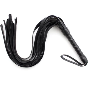 Siyah Renk Püsküllü Kırbaç Kamçı 54 cm