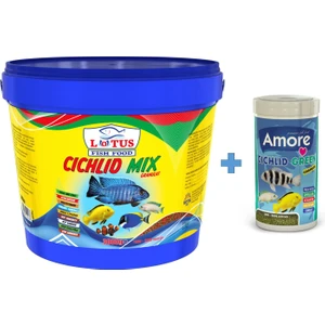 Cichlid Mix Kova + Amore Cichlid Green Granules 1000ML Kutu Balık Yemi