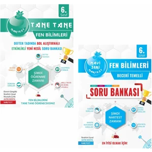 Nartest Yayınevi 6. Sınıf Defter Tadında Tane Tane Fen Bilimleri ve Nartest Yayınevi Mavi Fen Bilimleri Soru Bankası