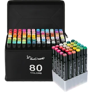 Touch Five 18 Renk Siyah Kabuk Copic Işaretleyiciler Kroki Seti Manga Tasarım Için Çift Kafa Fırça Kalem Okul Sanat Malzemeleri Için (Yurt Dışından)