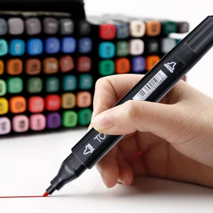 Touch Five 60 Renkler Siyah Kabuk Yağlı Alkol Bazlı Sanat Işaretleyiciler Seti Çift Başlı Kroki Marker Sanatçı Fırça Kalem Manga Tasarım Sanat Malzemeleri (Yurt Dışından)