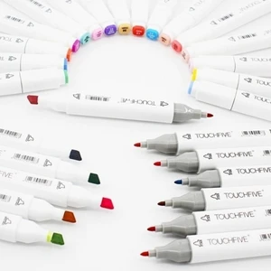 Touch Five 30 Renk Beyaz Kabuk Işaretleyici Kalem Çift Kafa Copic Işaretleyiciler Çizim Fırça Kalem Beraberlik Manga Animasyon Tasarım Sanat Malzemeleri (Yurt Dışından)