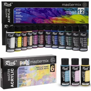 Mastermix Akrilik Boya 12 Canlı  6 Pastel Renk 18X60 cc