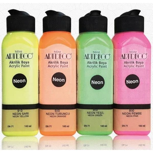 Neon Akrilik Boya 140 ml x 4 Fosforlu Renk