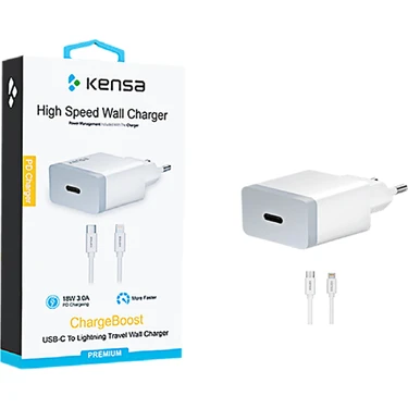 Kensa Qc-50-Usb-C Lightning Sarj Seyahat Sarj