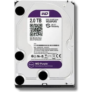 Wd Purple 2 Tb  3.5" 5400 Rpm Sata 3 WD20PURX Güvenlik