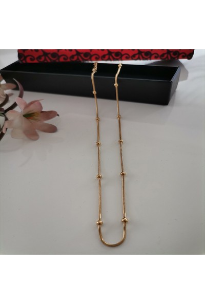 Gena Moda Gold Renk Çelik Kolye