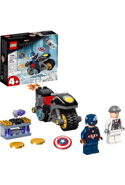 LEGO® Marvel Avengers Kaptan Amerika ve Hydra Karşılaşması 76189 - Kaptan Amerika ve Motosiklet Seti Koleksiyonluk Oyuncak Yapım Seti (49 Parça)