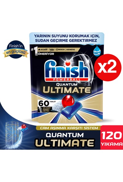 Finish Quantum Ultimate 120 Kapsül  Bulaşık Makinesi Deterjanı Tableti (60X2)