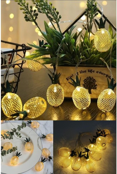 Kral Ticaret Dekoratif Pilli Pineapple Ananas Pilli Şerit LED Işık (1 Metre)