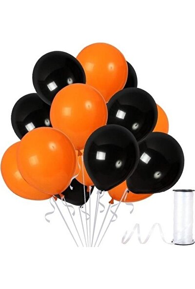 Vip Plus Metalik Balon Turuncu Siyah 25 Adet