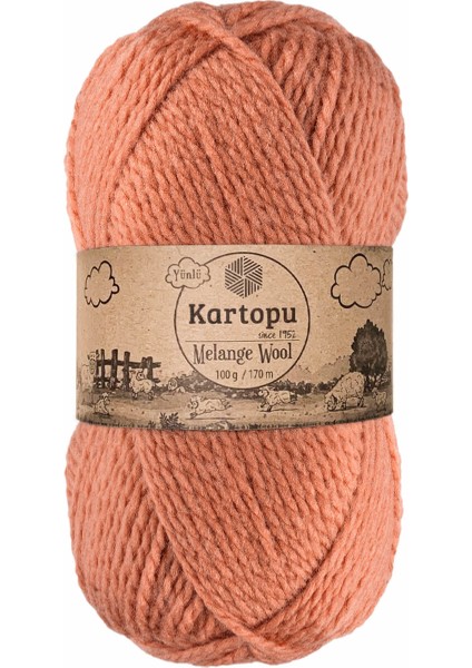 Melange Wool K784 Soğan Kabuğu Yünlü El Örgü İpi 100 gr