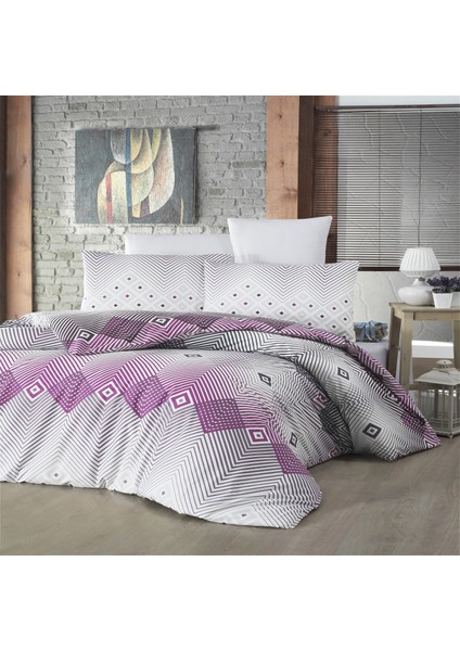 Çift Kişilik Ranforce Nevresim Takımı (Adriana Lilac)