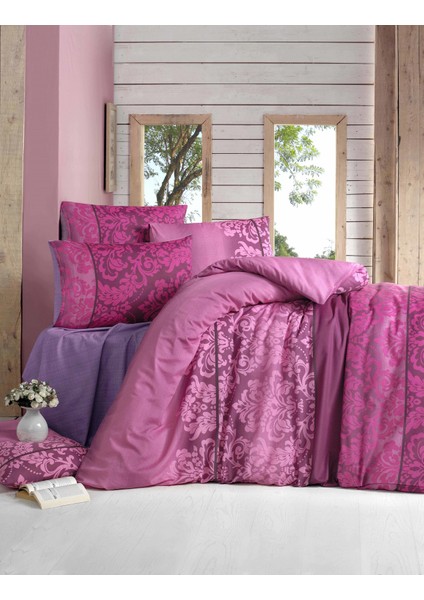 Çift Kişilik Polycotton Nevresim Takımı (Öykü Bordo)