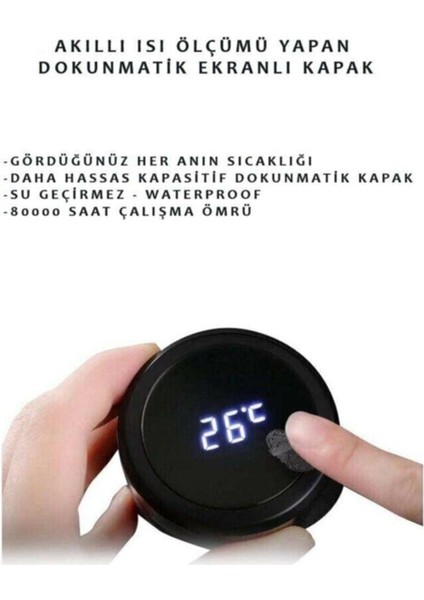 LED Sıcaklık Göstergeli Akıllı Vakumlu Yalıtımlı Termos 500 ml