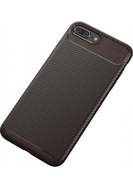 iPhone 7 Plus Kılıf Negro Karbon Silikon Kahverengi