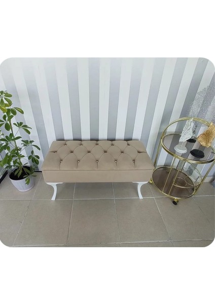 Lüks Yarım Sandıklı Modern Puf Bench Ayakucu Koltuk 100 cm