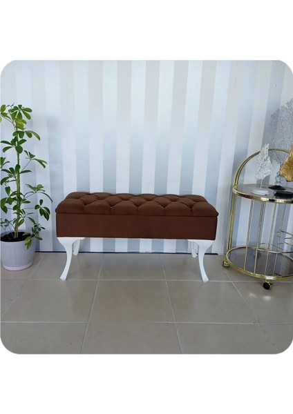 Lüks Yarım Sandıklı Modern Puf Bench Ayakucu Koltuk 110 cm