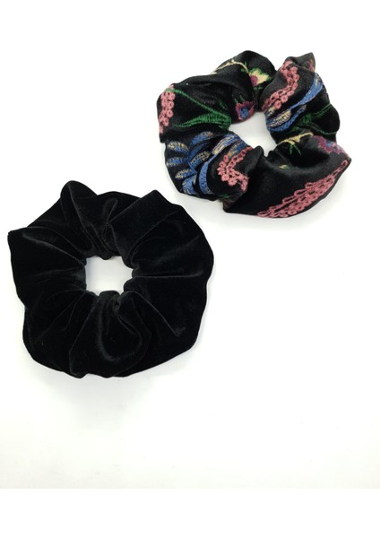 268 - Kadife Orta Boy Scrunchie Saç Lastiği Seti (2'li) fırsatları