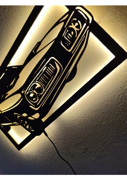 Dodge Charger 1970 LED Işıklı Ahşap Dekoratif Tablo