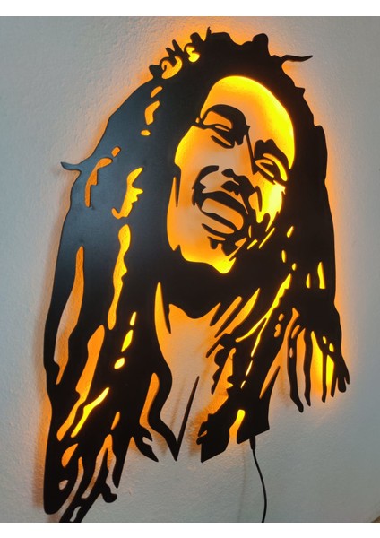 Bob Marley LED Işıklı Ahşap Tablo fiyatları