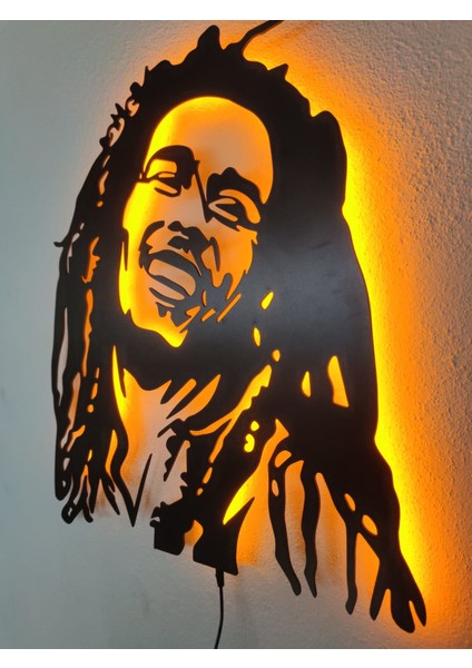 Bob Marley LED Işıklı Ahşap Tablo modelleri