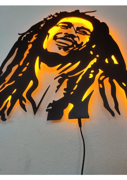 Bob Marley LED Işıklı Ahşap Tablo fırsatları