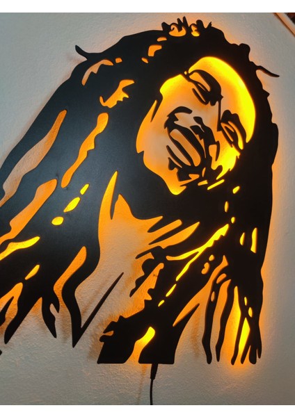 Bob Marley LED Işıklı Ahşap Tablo indirimleri
