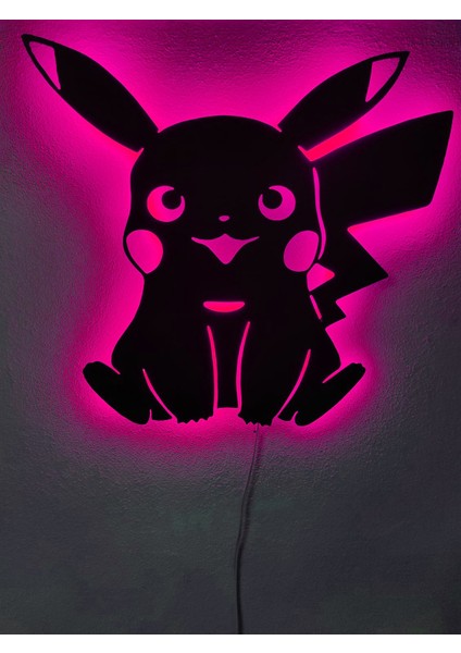 Pikachu LED Işıklı Ahşap Tablo