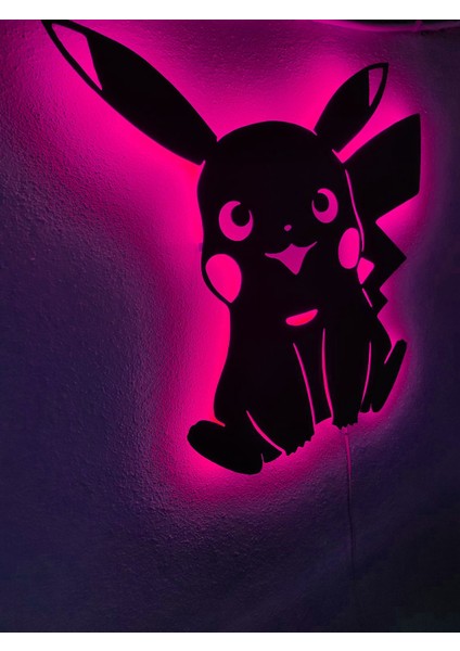 Pikachu LED Işıklı Ahşap Tablo fiyatları