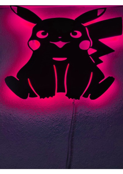 Pikachu LED Işıklı Ahşap Tablo fırsatları