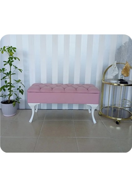 Lüks Yarım Sandıklı Modern Puf Bench Ayakucu Koltuk 100 cm