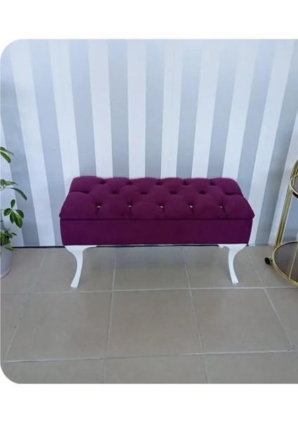 Alda Gelsin Lüks Yarım Sandıklı Modern Puf Bench Ayakucu Koltuk 120 cm