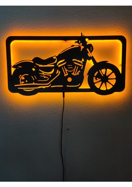 Chopper Motor LED Işıklı Ahşap Tablo