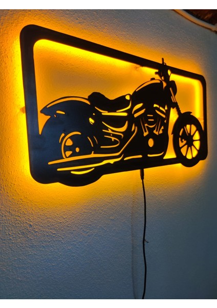 Chopper Motor LED Işıklı Ahşap Tablo