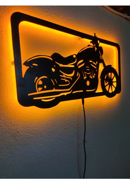 Chopper Motor LED Işıklı Ahşap Tablo