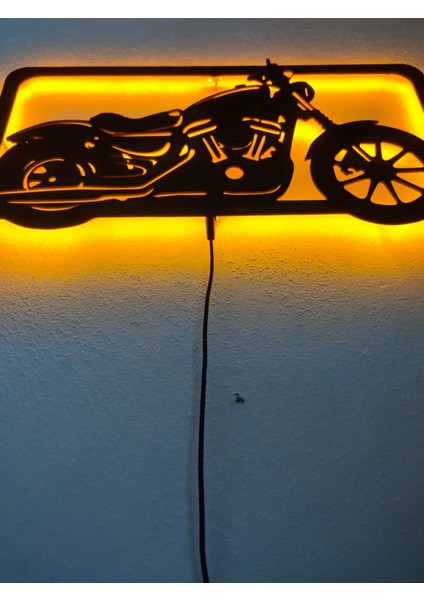 Chopper Motor LED Işıklı Ahşap Tablo