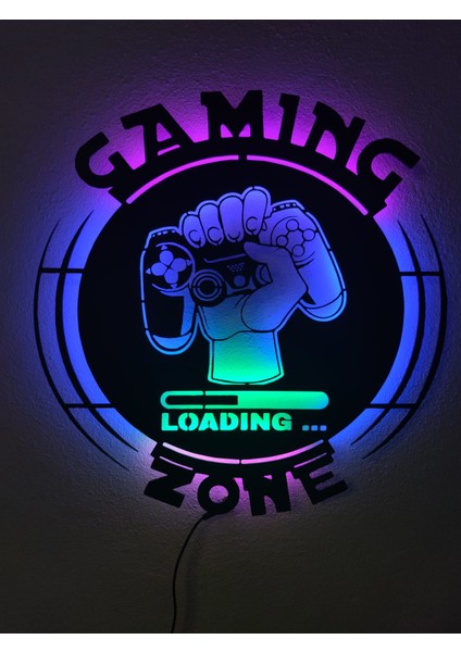 Gaming Zone Gamer LED Işıklı Ahşap Tablo