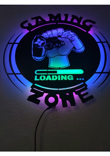 Gaming Zone Gamer LED Işıklı Ahşap Tablo fırsatları